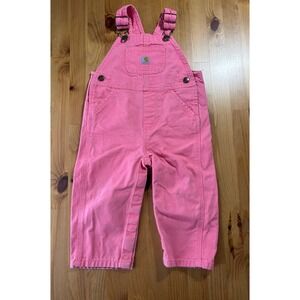 Toddler Girls'‎ Carhartt Hot Pink Bib Overalls Size 18 Months